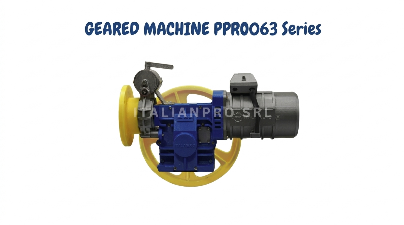 ItalianPro geared elevator machine PPRO063 for commercial buildings